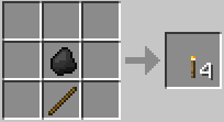 Crafteo de Antorcha en Minecraft